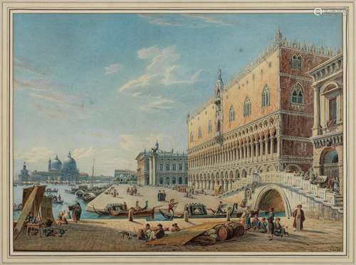 Mathias Gabriel Lory (1784-1846) - Venise, aquarelle sur pap...