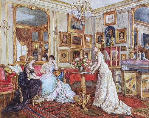 ALFRED STEVENS (1823-1906) Le salon du peintre vers 1880
