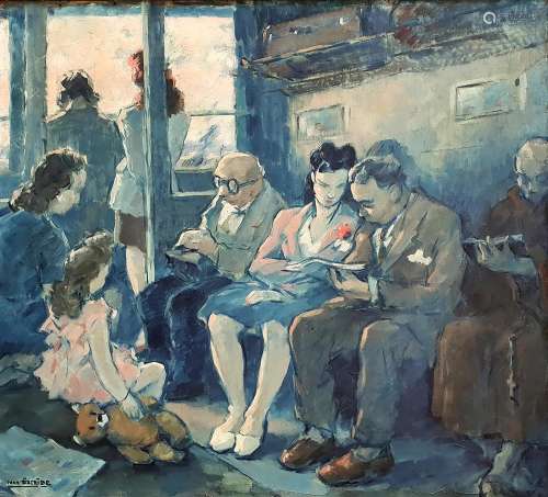 IVAN MARIE LAURENT ESCRIBE (1913-1990) Voyage en train