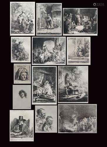 REMBRANDT HARMENSZ VAN RIJN Rare ensemble de 191 gravures