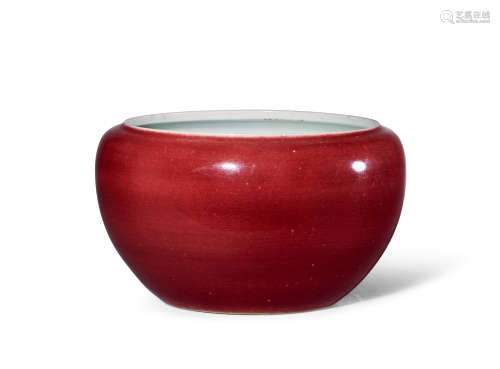 清乾隆 霁红釉钵式洗