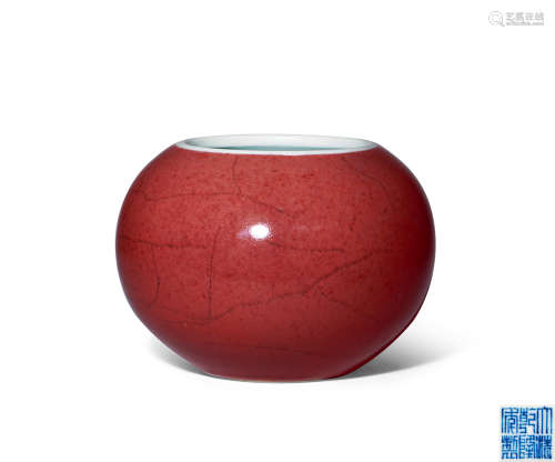 清乾隆 霁红釉钵