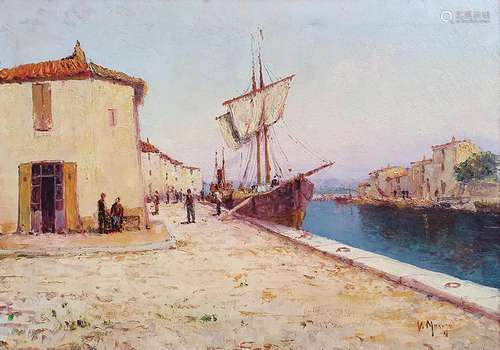 VINCENT MANAGO (1880-1936) Vue de Martigues