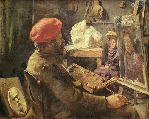 JOS DE POOTER (Anvers 1867) Peinture d'un enfant à l&#x...