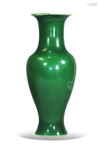 清中期绿哥釉观音瓶