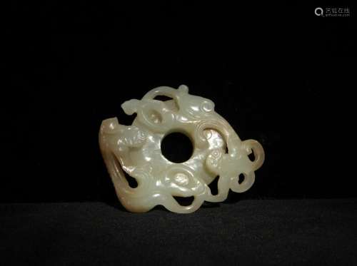 Chinese Jade Carved Chilong Bi, Ming