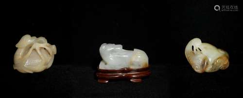 Three Chinese Jade Carvings, 18-19th Century