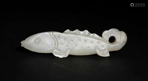 Chinese White Jade Fish, Ming or Earlier