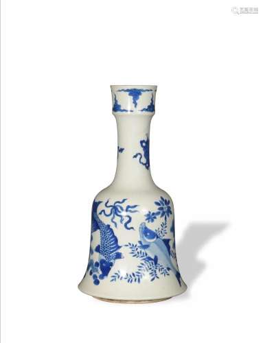 Chinese Blue and White Bell Shaped Zun, Kangxi