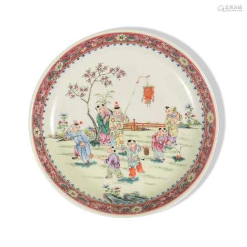 Chinese Famille Rose Plate, Republic