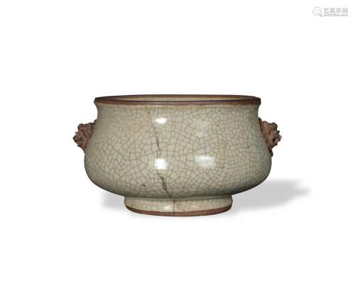 Chinese Ge Glazed Censer, 18th Century