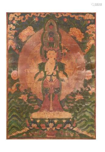 Thangka of Eleven Face Avalokiteshvara, 18th Century