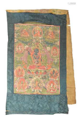 Thangka of Black Manjushri, 17-18th Century