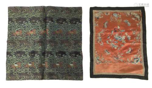 Group of 2 Chinese Embroideries, 19th Century