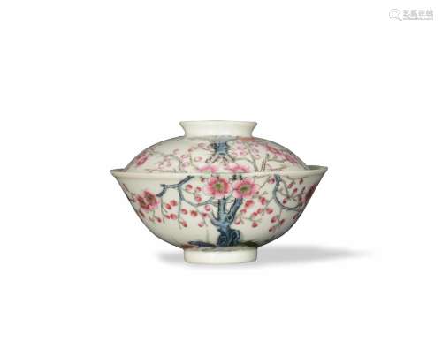 Chinese Famille Rose Lidded Bowl, Republic