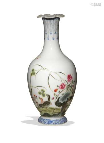 Chinese Famille Rose Vase with Ducks, Republic