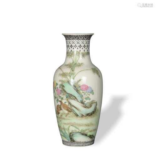 Chinese Famille Rose Vase, Republic