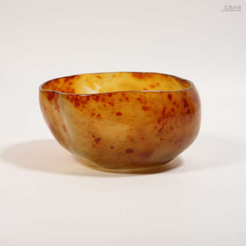 A Carved Agate Irregular Bowl