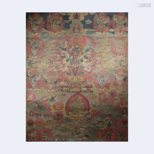 A Tibetan Style Painted Thangka of Buddha