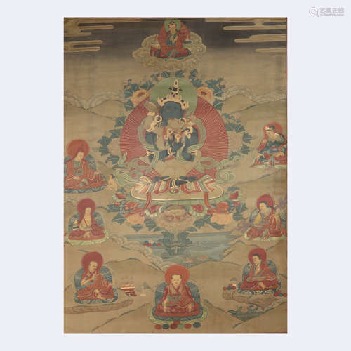 A Tibetan Style Painted Thangka of Vajradhara