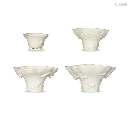 4 Chinese Dehua Cups, 18/19th Century
