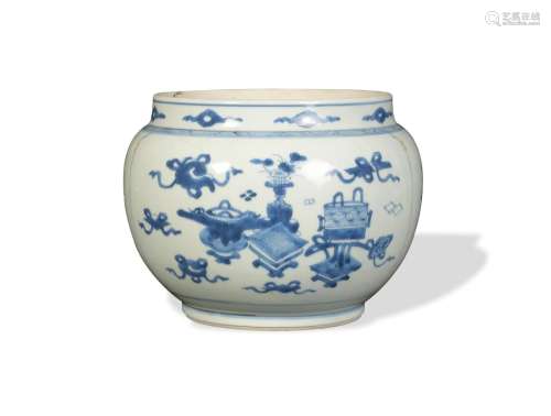 Chinese Blue and White Jar, 19th Century