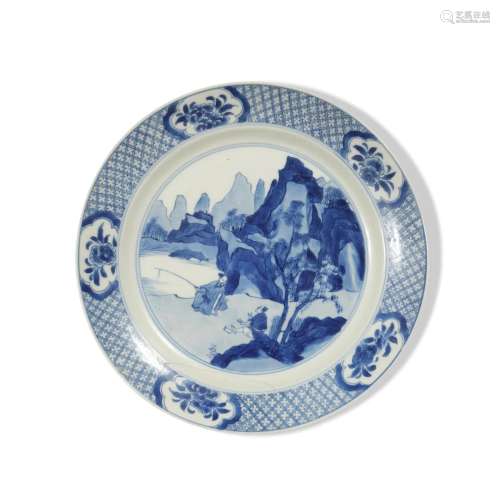 Chinese Blue and White Plate, Kangxi