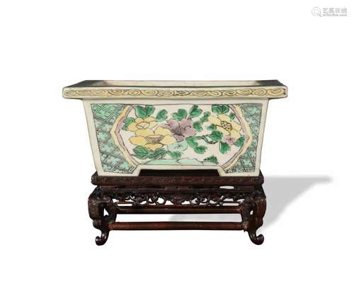 Chinese Sancai Jardiniere with Stand, Kangxi