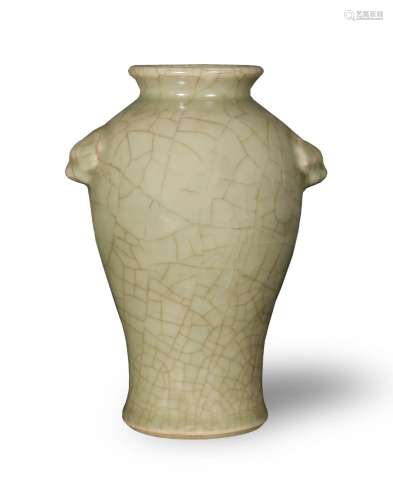 Chinese Ge Glazed Zun Vase, Republic