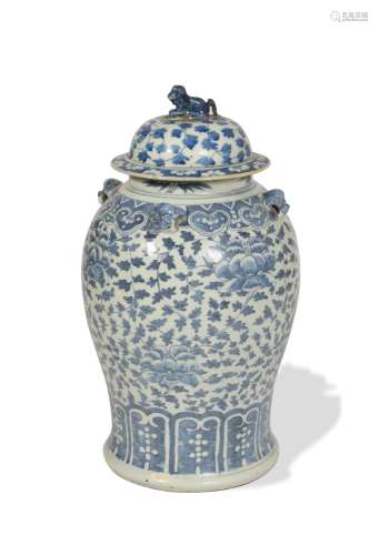 Chinese Blue and White General Jar, Early 19th Century
