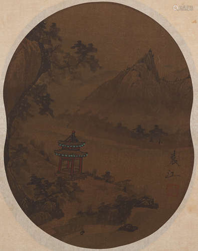 A Chinese Landscape Painting on Silk, Yuan Jiang M