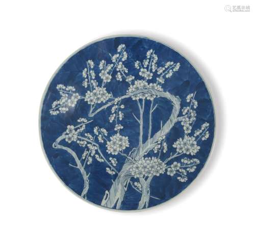 Chinese Blue and White Plate, Late 19th Century