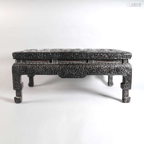 A Carved Lacquer Eighteen Arhat Rectangular Table