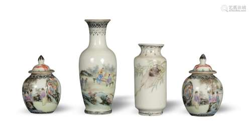 4 Assorted Chinese Porcelains, Republic