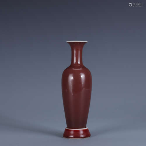 A Sacrificial Red Glaze Willow-Form Vase