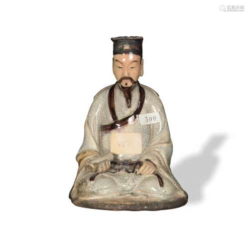 Chinese Shiwan Statue of Official, Republic Period