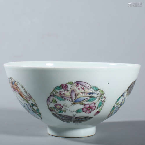 A Famille Rose Butterfly Bowl