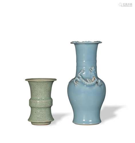 2 Chinese Monochrome Vases, 19th Century
