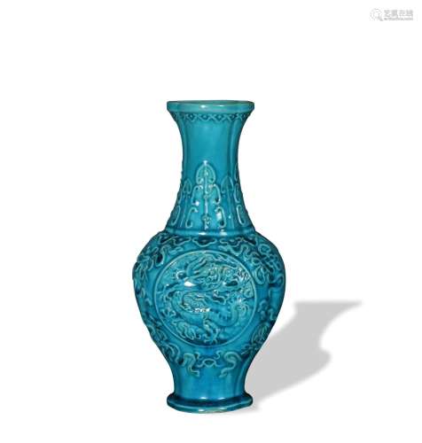 Chinese Blue Gazed Vase, 18/19th Century