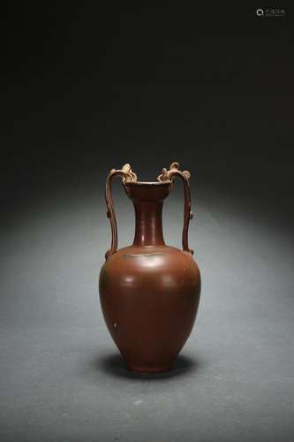 Brown Glazed Vase with Double Dragons Pattern, Song Dynasty