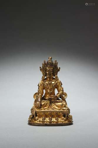 Gilt Copper Statue of Buddha, Ming to Qing Dynasty