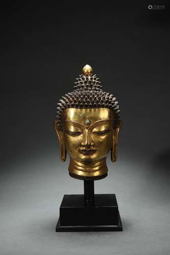 Gilt Copper Buddha Head