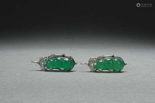 Pair Jadeite Pendants