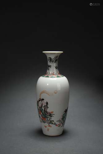 Colored Vase with Figure Story Pattern, Qing Dynasty