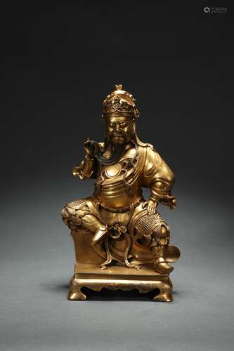 Gilt Copper Statue of Guangong