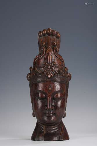 Agarwood Buddha Head, Qing Dynasty