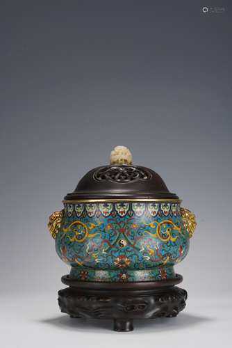 Gilt Enameled Censer with Double Animal-shaped Ears, Qing Dy...