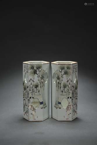 Famille Rose Tube with Figure Stories, Qing Dynasty