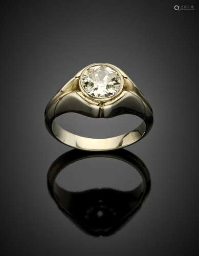 Old cut ct. 1.45 circa white gold diamond ring, g 8.42 circa...