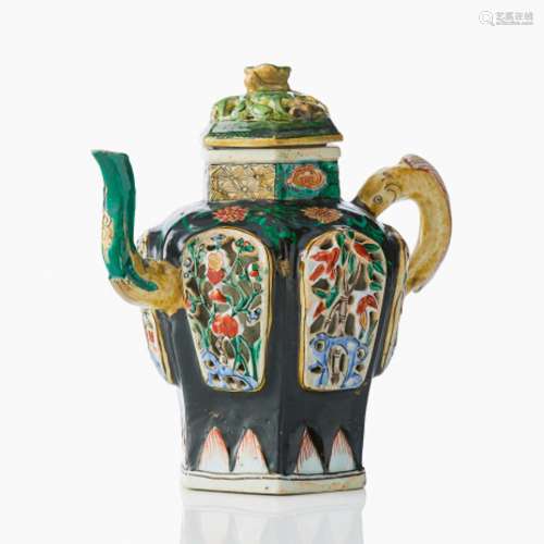 A Chinese Famille Noire Teapot